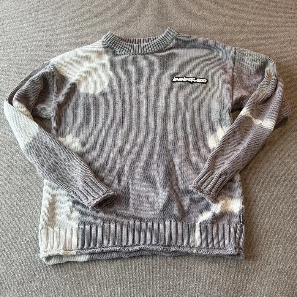 Babylon Gray/White Cotton Sweater Men's‎ Size Medium Y2K